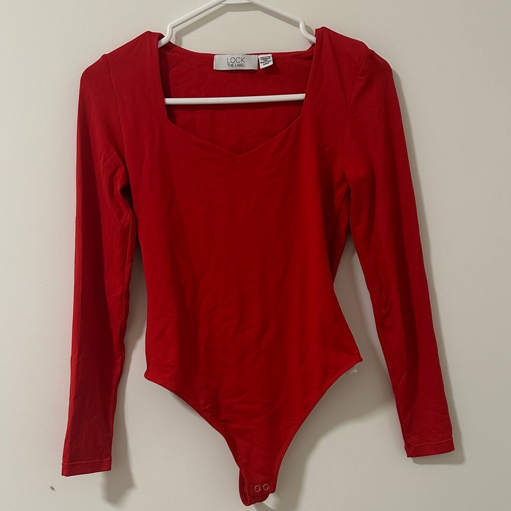 Red Long Sleeve Bodysuit